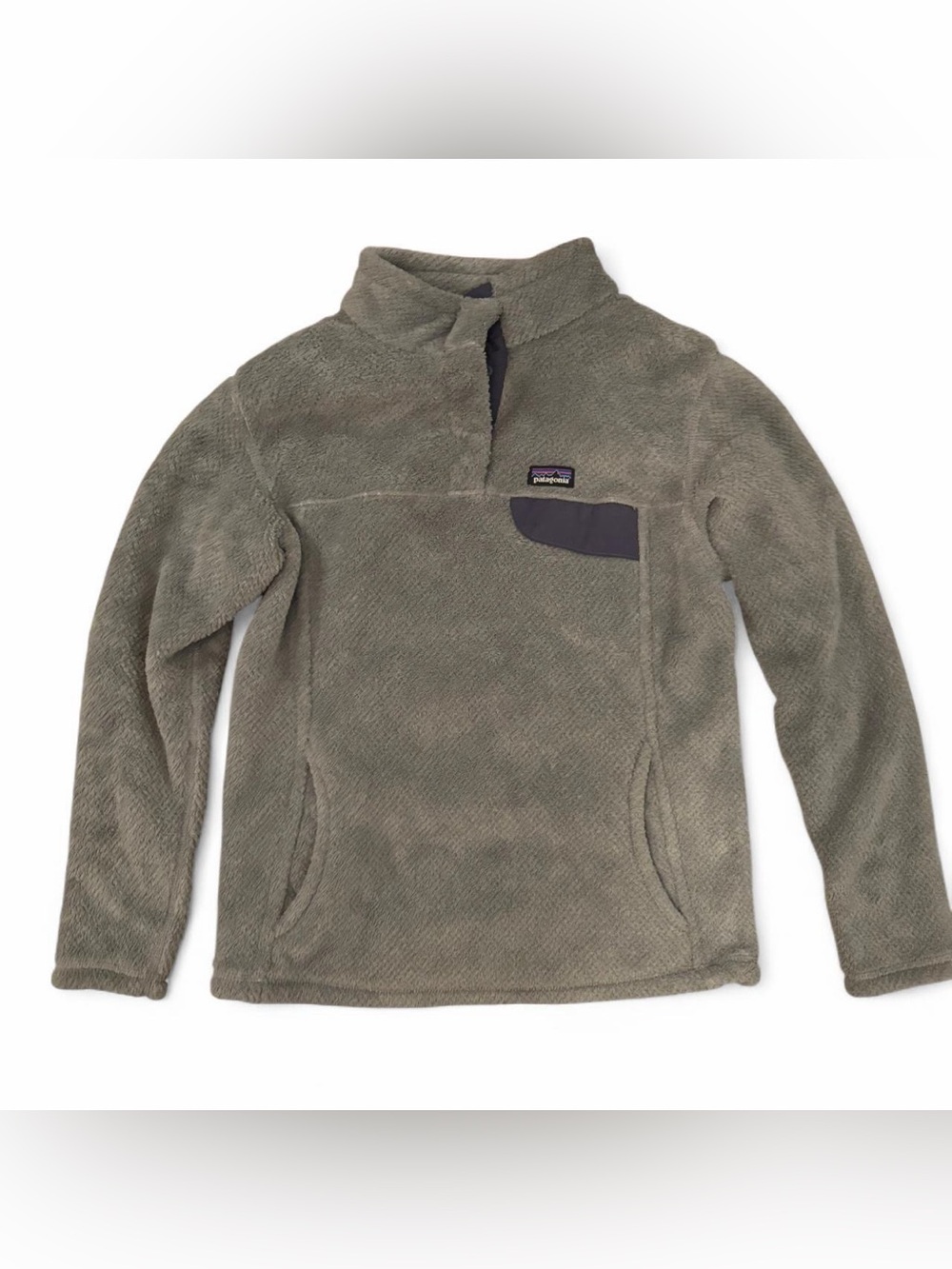 Patagonia Grey Kids Green Zip-Up Retro Fleece
